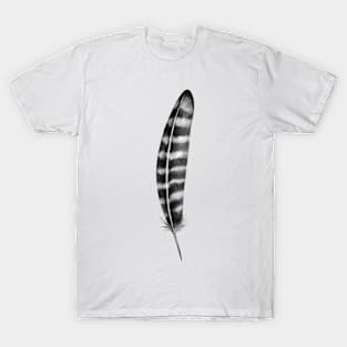 Black and White Bird Feathers T-Shirt